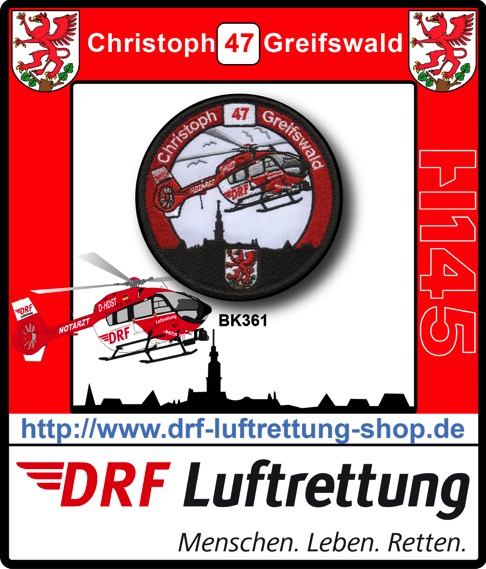 Aufnäher DRF Luftrettung Rettungshubschrauber Logo Stern 